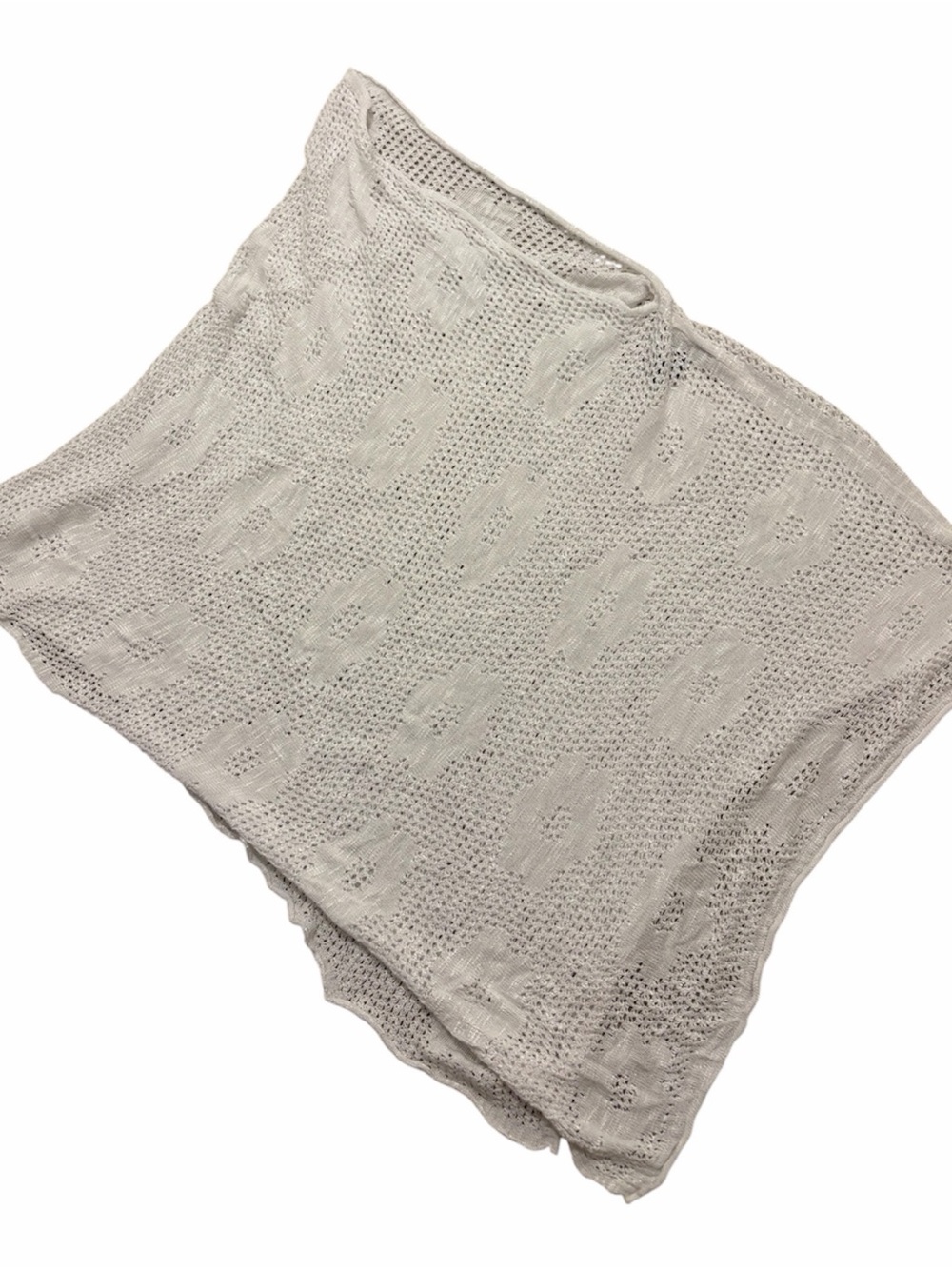 Parkhurst Cream Crochet Open-Weave poncho